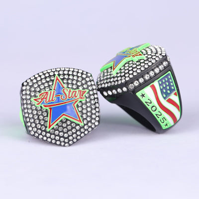 2025 ALL STAR black and green rings size 9 and 11 - Topsportsjewelry & awards