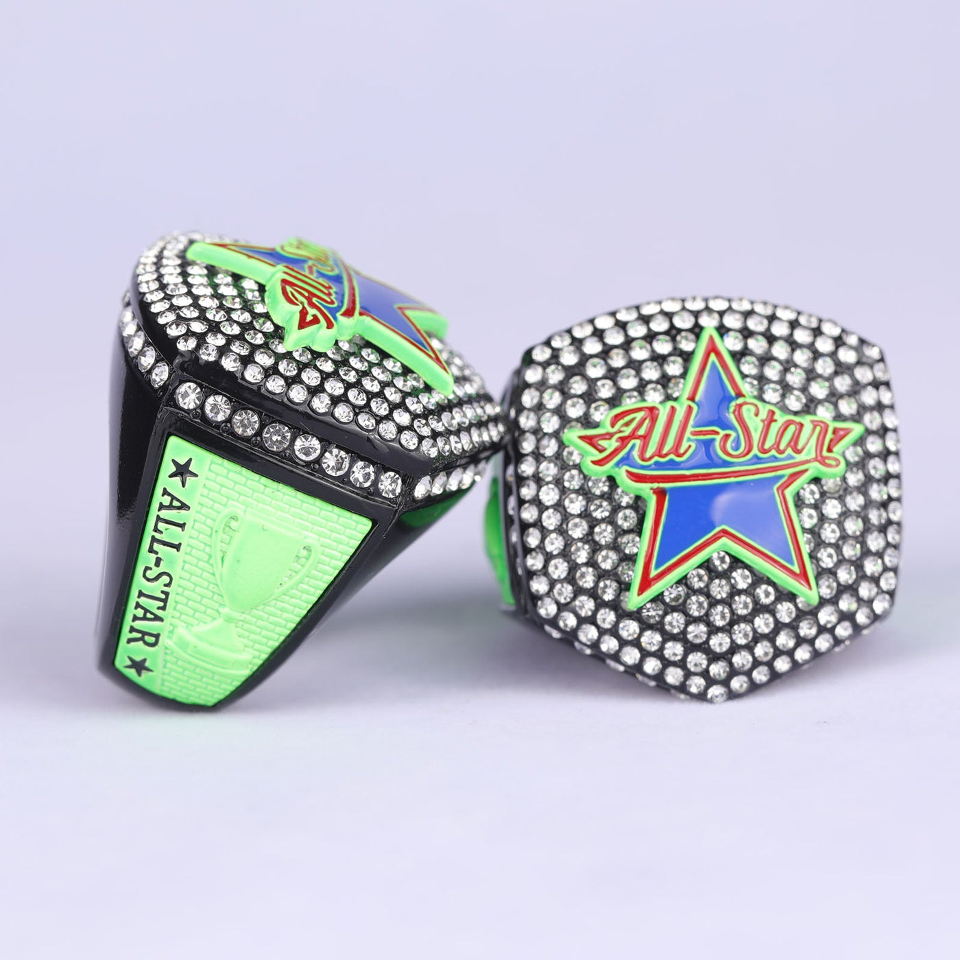 2025 ALL STAR black and green rings size 9 and 11 - Topsportsjewelry & awards