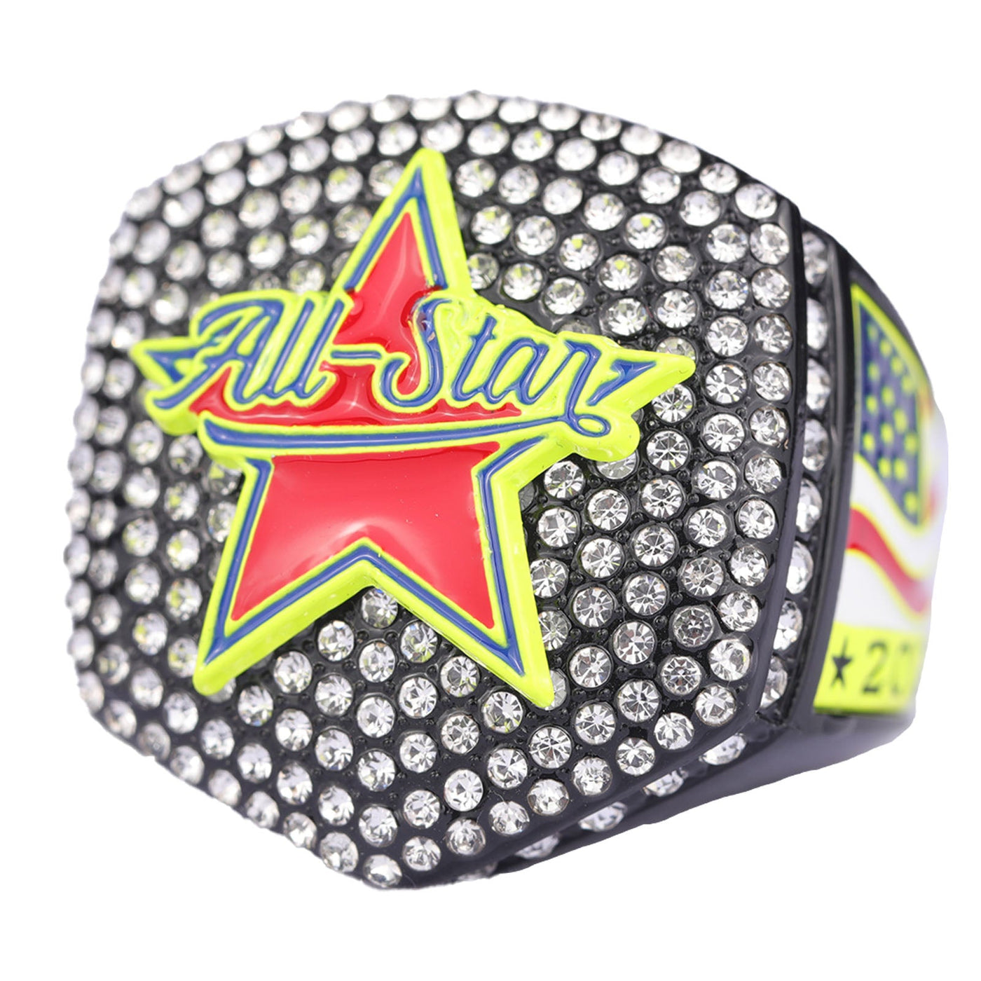 2025 ALL - STAR black and yellow championship ring youth size 9 and adult size 11 - Topsportsjewelry & awards