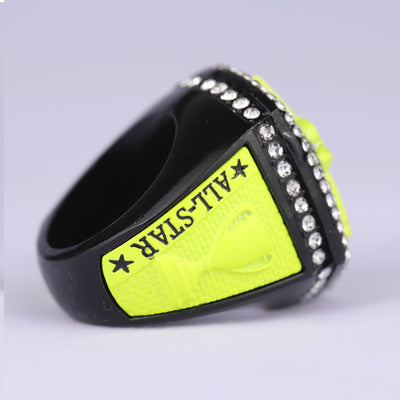 2025 ALL - STAR black and yellow championship ring youth size 9 and adult size 11 - Topsportsjewelry & awards
