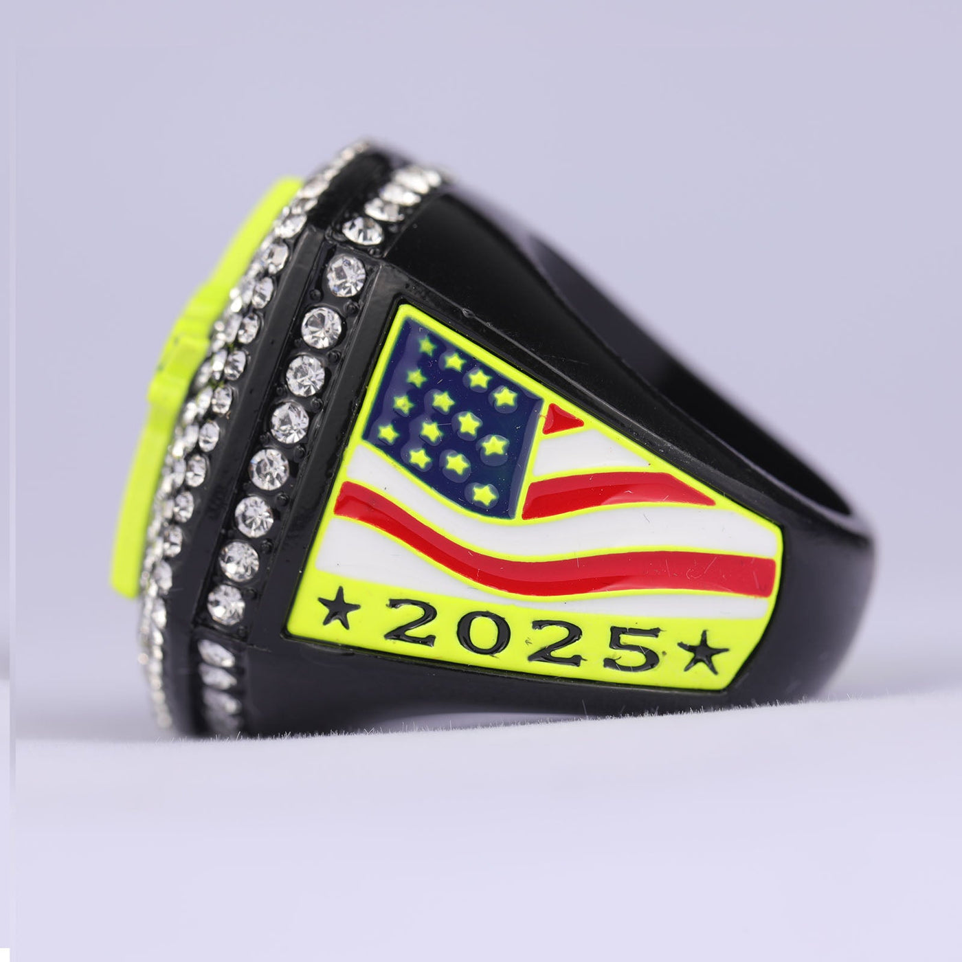2025 ALL - STAR black and yellow championship ring youth size 9 and adult size 11 - Topsportsjewelry & awards