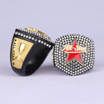 2025 black and gold ALL STAR championship size 9 and size 11 - Topsportsjewelry & awards
