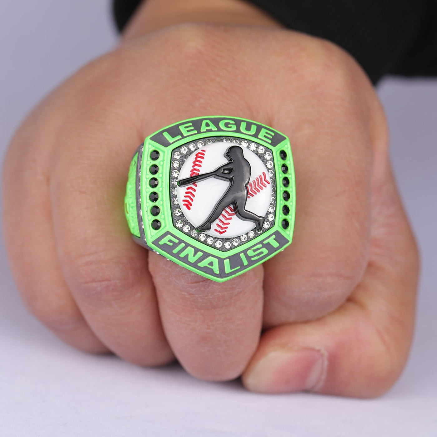 2025 heavy cheap baseball LEAGUE grey green championship ring size 9.5 and 11.5 - Topsportsjewelry & awards