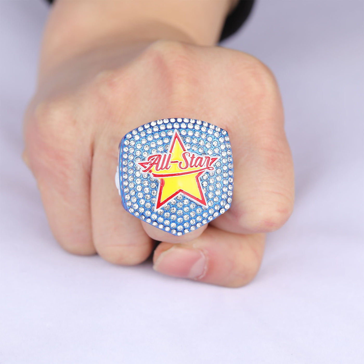 2025 light blue and white ALL - STAR sports champion ring size 9 and size 11 - Topsportsjewelry & awards