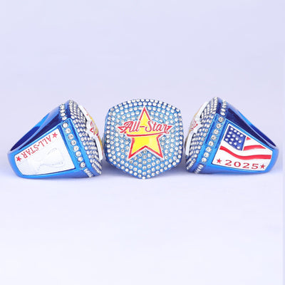 2025 light blue and white ALL - STAR sports champion ring size 9 and size 11 - Topsportsjewelry & awards