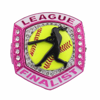 2025 pink white light blue softball LEAGUE championship ring size 9 and 11 - Topsportsjewelry & awards