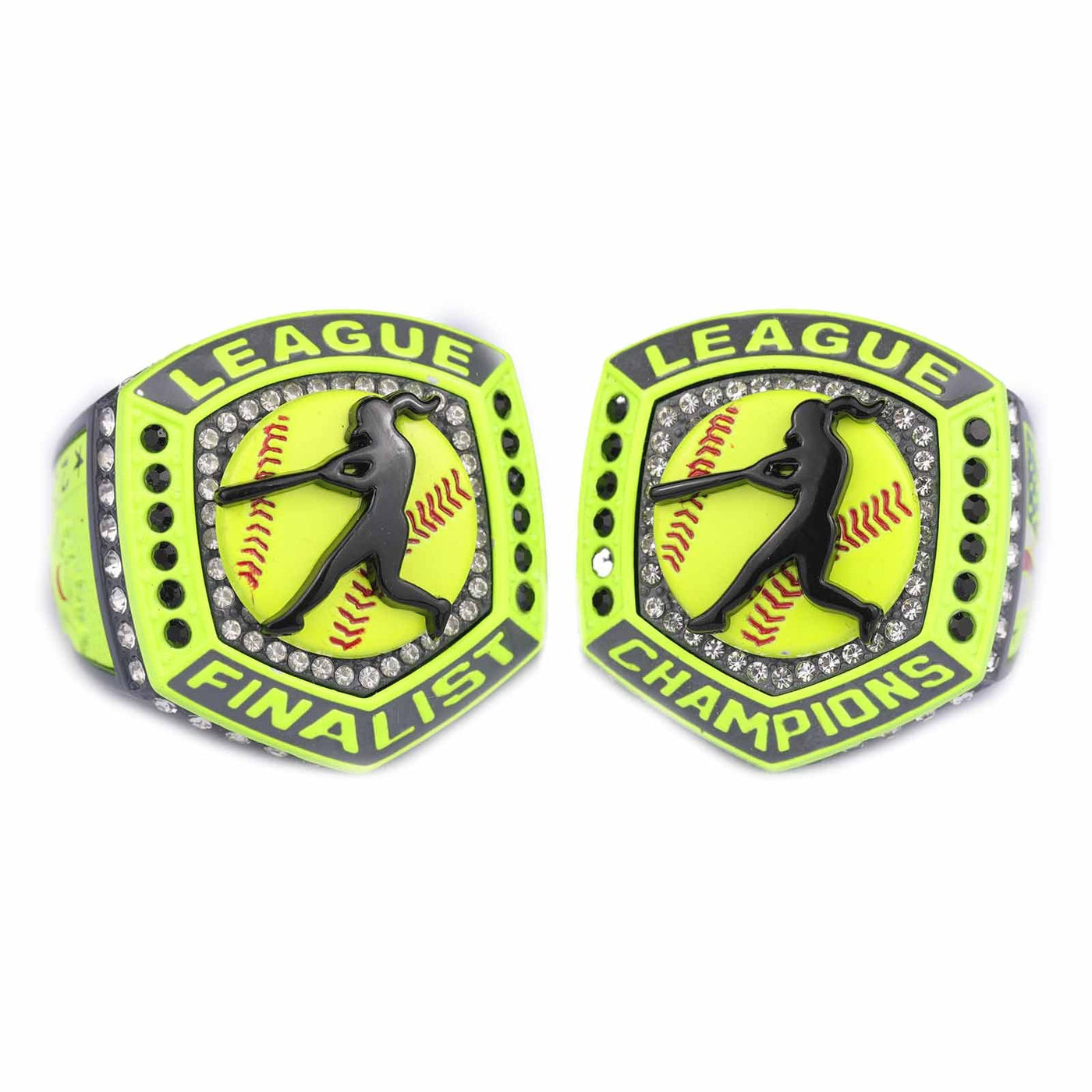 2025 softabll grey yellow LEAGUE ring size 9 and 11 - Topsportsjewelry & awards