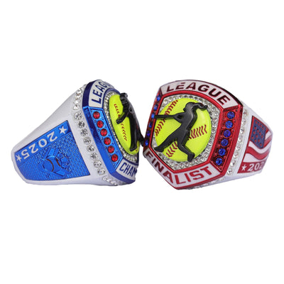 2025 youth & adult sizes softball LEAGUE championship ring - Topsportsjewelry & awards