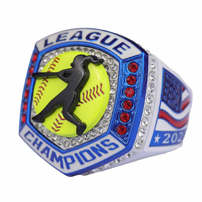 2025 youth & adult sizes softball LEAGUE championship ring - Topsportsjewelry & awards