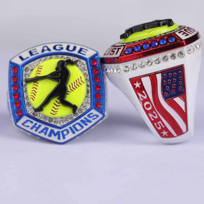 2025 youth & adult sizes softball LEAGUE championship ring - Topsportsjewelry & awards