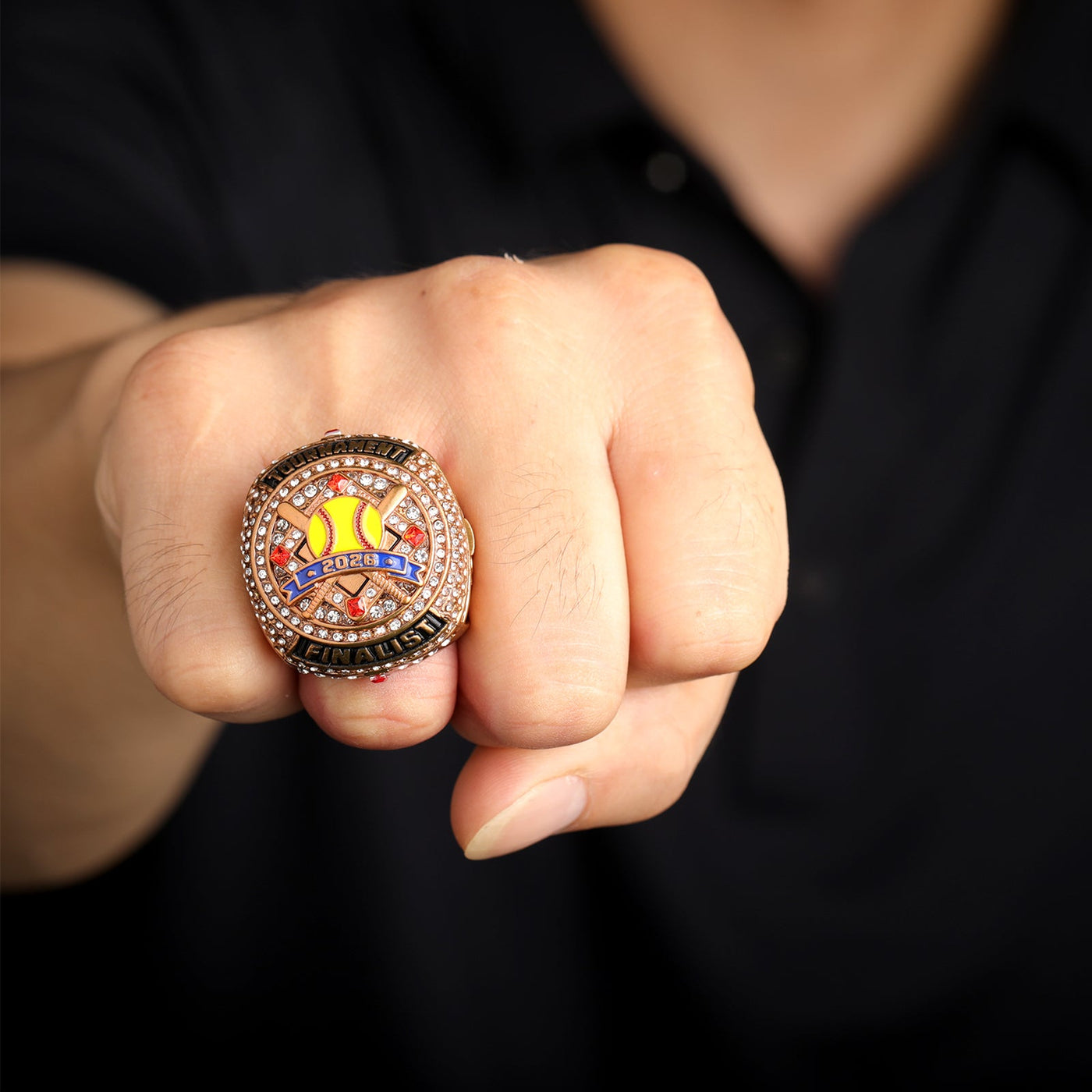 2026 softball team awards two - tones gold champions silver bronze finalist rings size 9.5 - Topsportsjewelry & awards