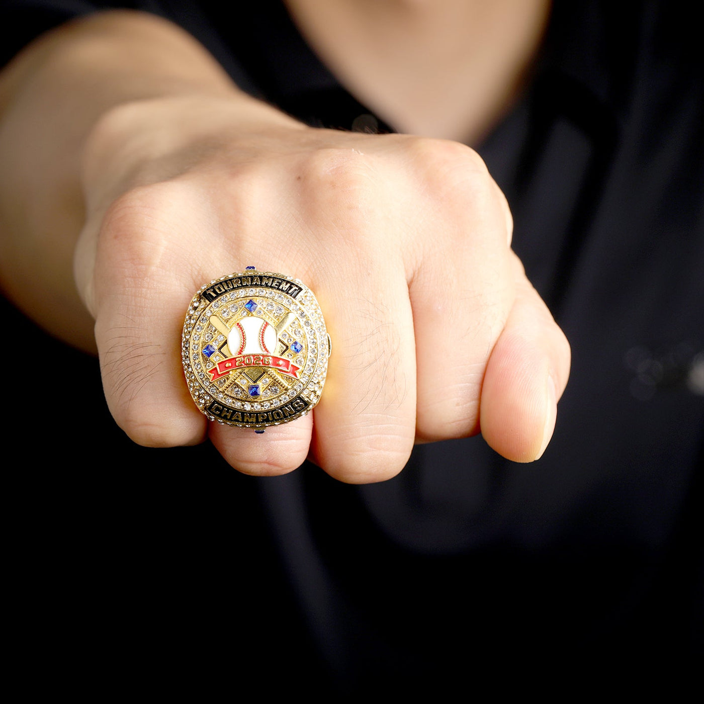 2026 TOURNAMENT baseball two - tones / gold champions silver bronze finalist championship ring size 9.5 - Topsportsjewelry & awards