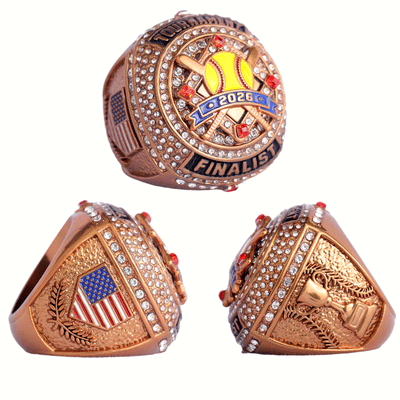 2026 softball team awards two-tones gold champions silver bronze finalist rings size 9.5