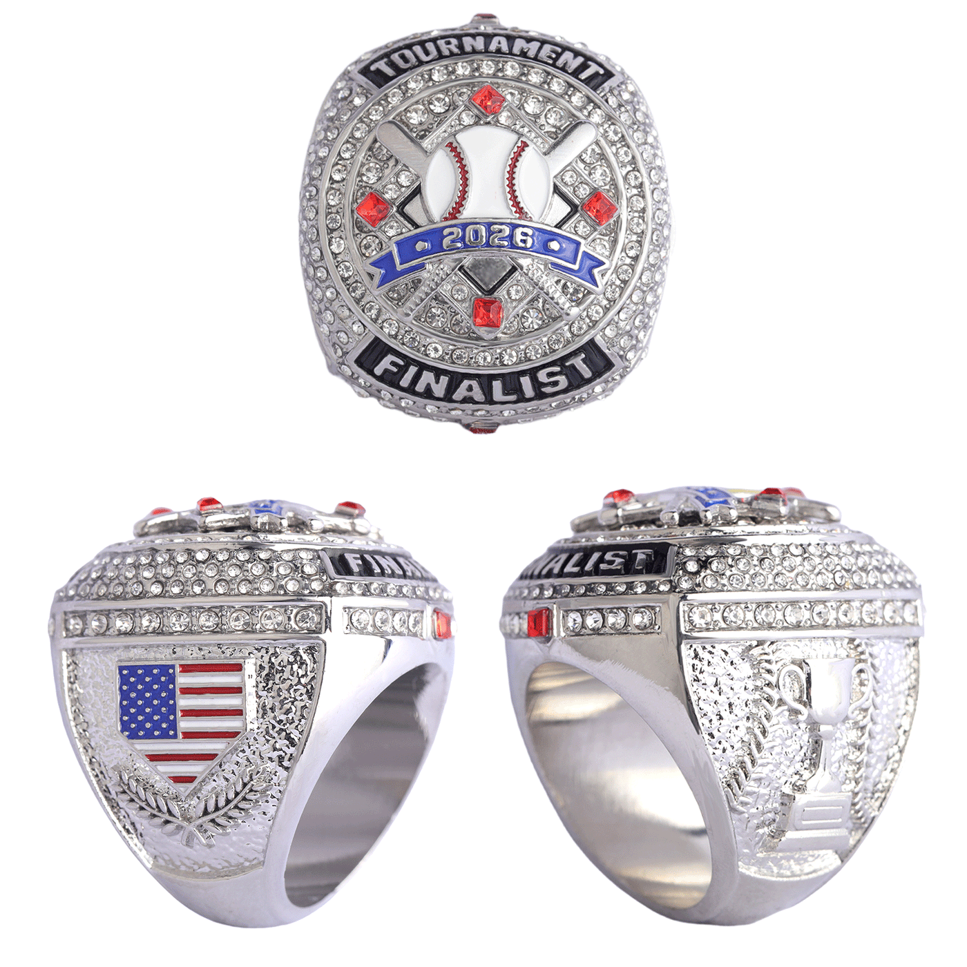 2026 silver youth tournament baseball finalist ring size 9.5