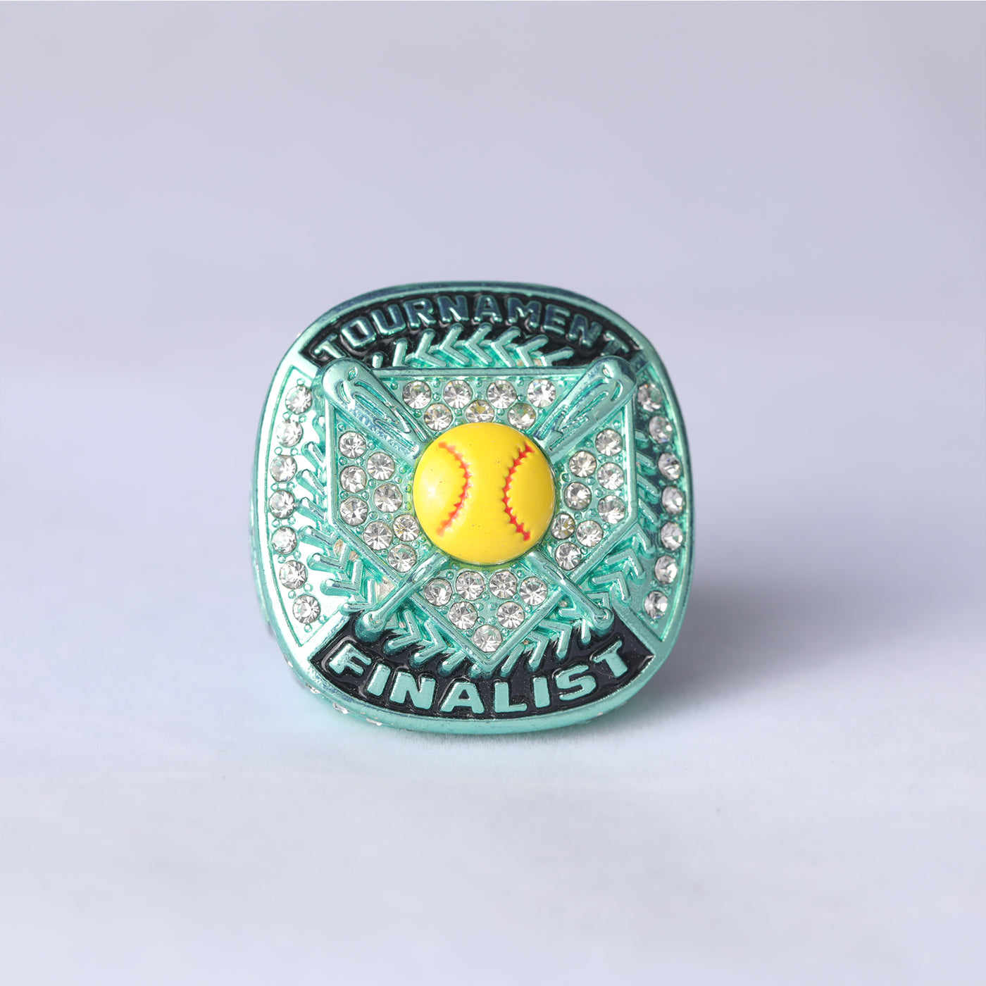 ST01 youth teal softball tournament championship rings size 9.5