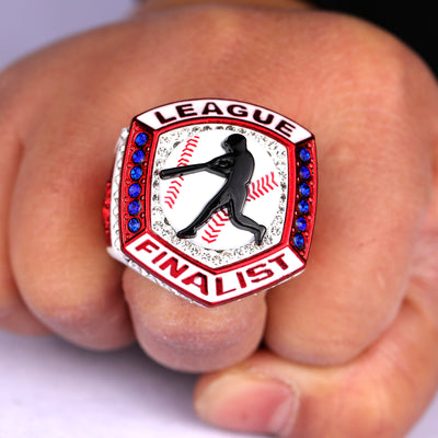 2025 LEAGUE white red blue baseball champ ring youth size 9.5 , adult size 11.5