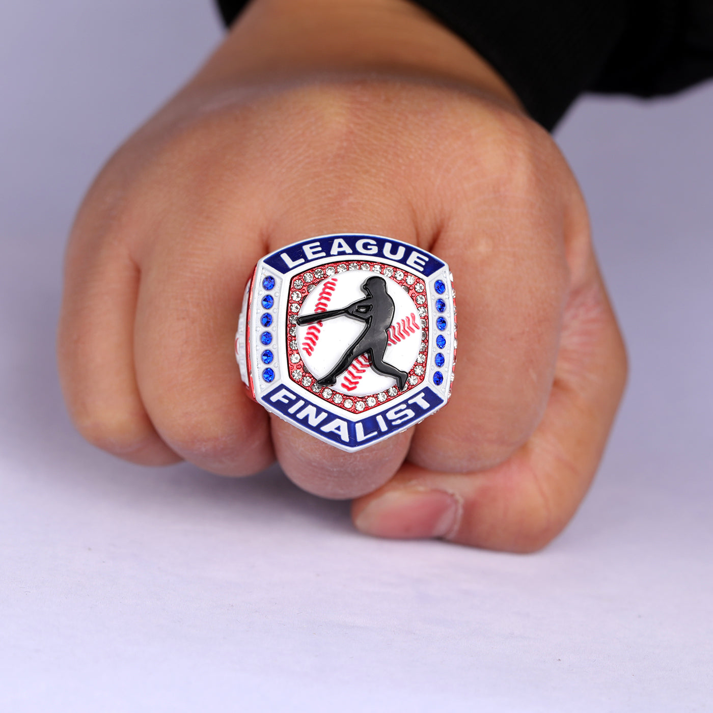 2025 LEAGUE red blue white baseball championship ring youth size 9.5 adult size 11.5
