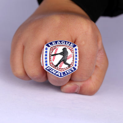 2025 LEAGUE red blue white baseball championship ring youth size 9.5 adult size 11.5