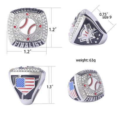 New quare big baseball teams gold champions / silver finalist tournament players championship rings size 9.5