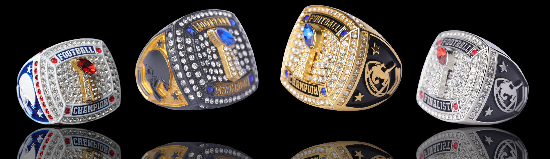 FANTASY, YOUTH AND FLAG FOOTBALL HAMPIONSHIP RINGS TEAM AWARDS