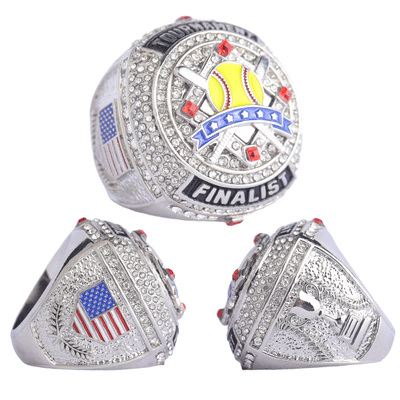 GENERIC softball players awards two-tones gold champions silver bronze finalist ring size 9.5