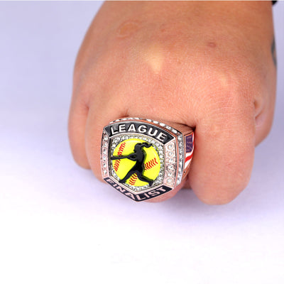 Big heavy 2025 LEAGUE two - tones softball champions & finalist ring size 9.5 and size 11.5 - Topsportsjewelry & awards