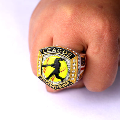 Big heavy 2025 LEAGUE two - tones softball champions & finalist ring size 9.5 and size 11.5 - Topsportsjewelry & awards
