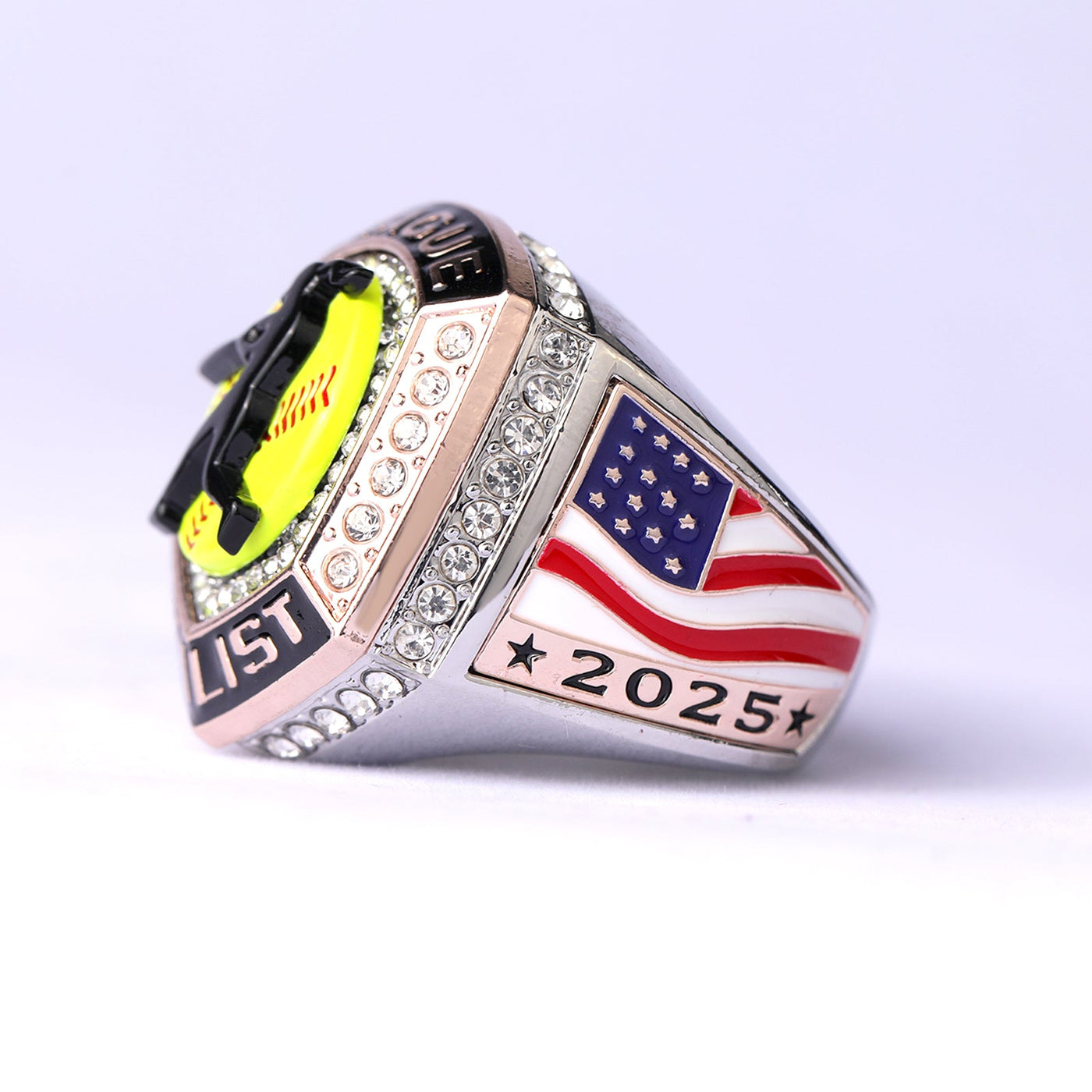 Big heavy 2025 LEAGUE two - tones softball champions & finalist ring size 9.5 and size 11.5 - Topsportsjewelry & awards