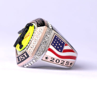 Big heavy 2025 LEAGUE two - tones softball champions & finalist ring size 9.5 and size 11.5 - Topsportsjewelry & awards