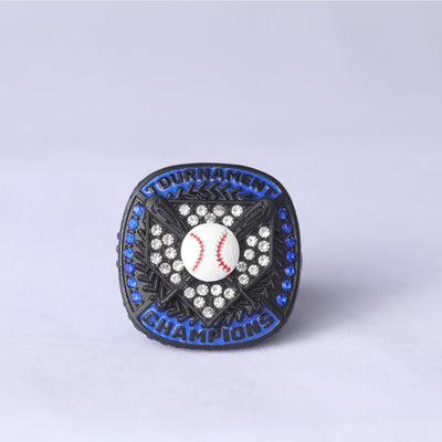 black blue youth baseball championship rings size 9.5 - Topsportsjewelry & awards