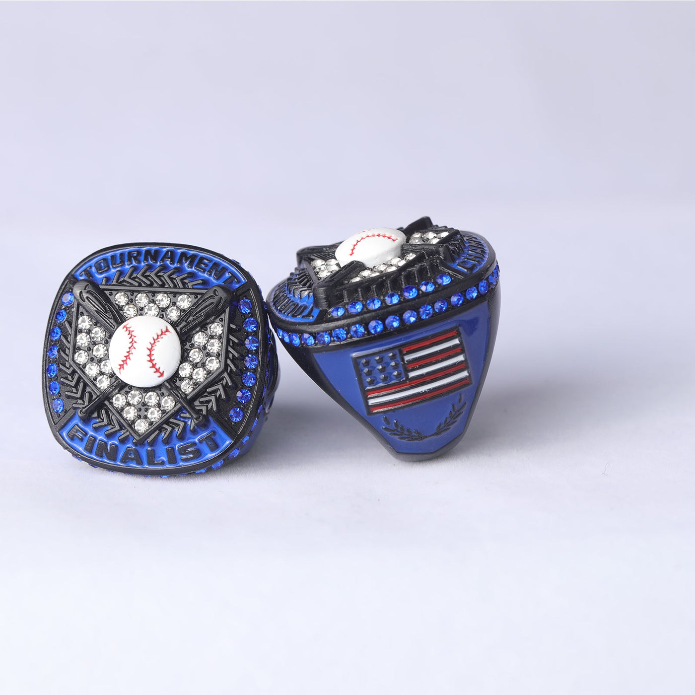 black blue youth baseball championship rings size 9.5 - Topsportsjewelry & awards