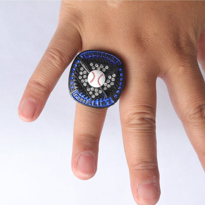 black blue youth baseball championship rings size 9.5 - Topsportsjewelry & awards