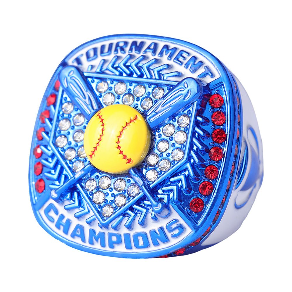 Blue youth softball girls tournament championship ring finger size 9 ...