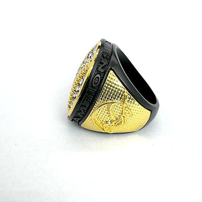 BS01 New ROUND Baseball BLACK gold & silver championship ring size 9.5 - Topsportsjewelry & awards