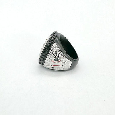 BS01 New ROUND Baseball BLACK gold & silver championship ring size 9.5 - Topsportsjewelry & awards