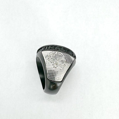 BS01 New ROUND Baseball BLACK gold & silver championship ring size 9.5 - Topsportsjewelry & awards