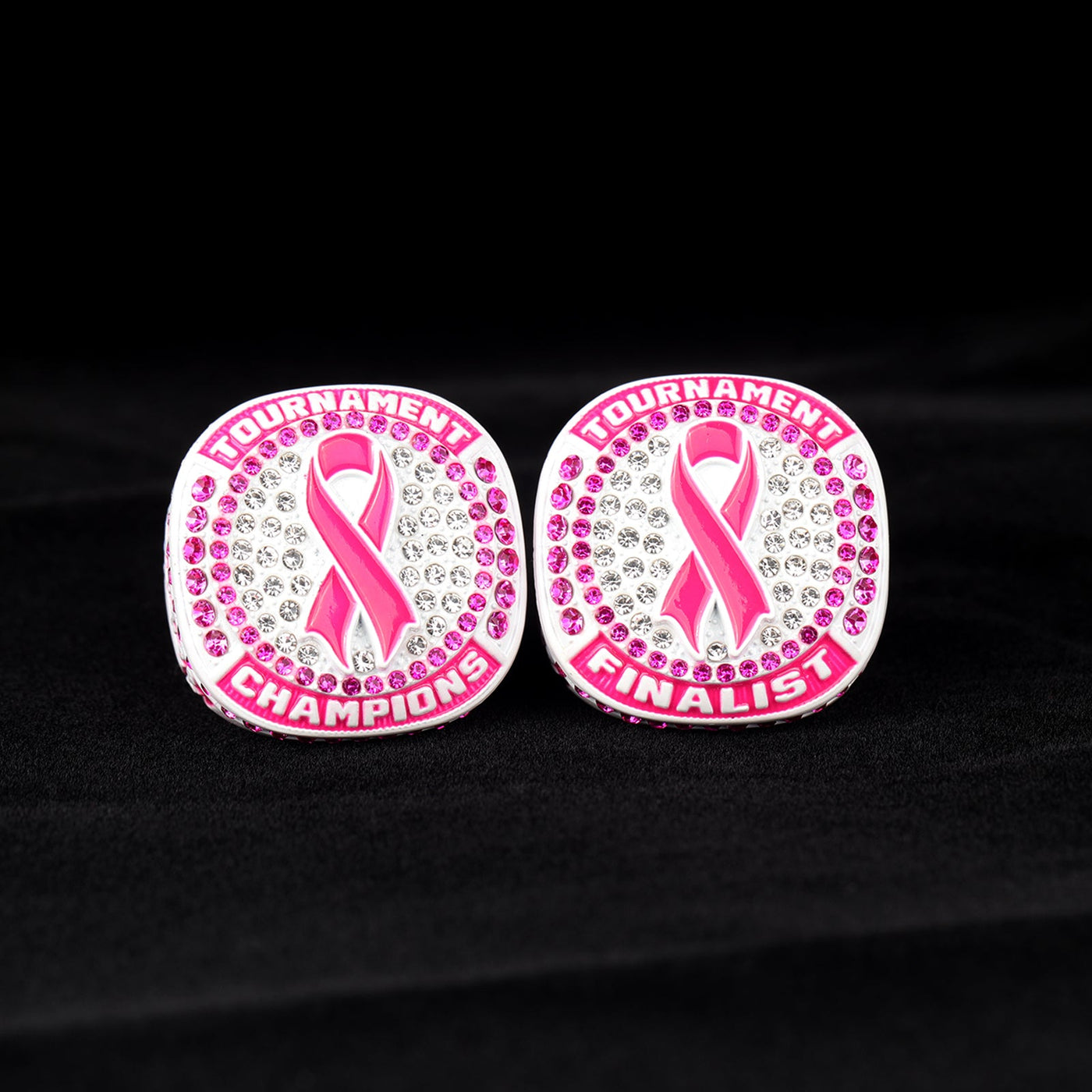 fall season breast cancer ribbon SOFTBALL team awards tournament championship white ring size 9.5 - Topsportsjewelry & awards