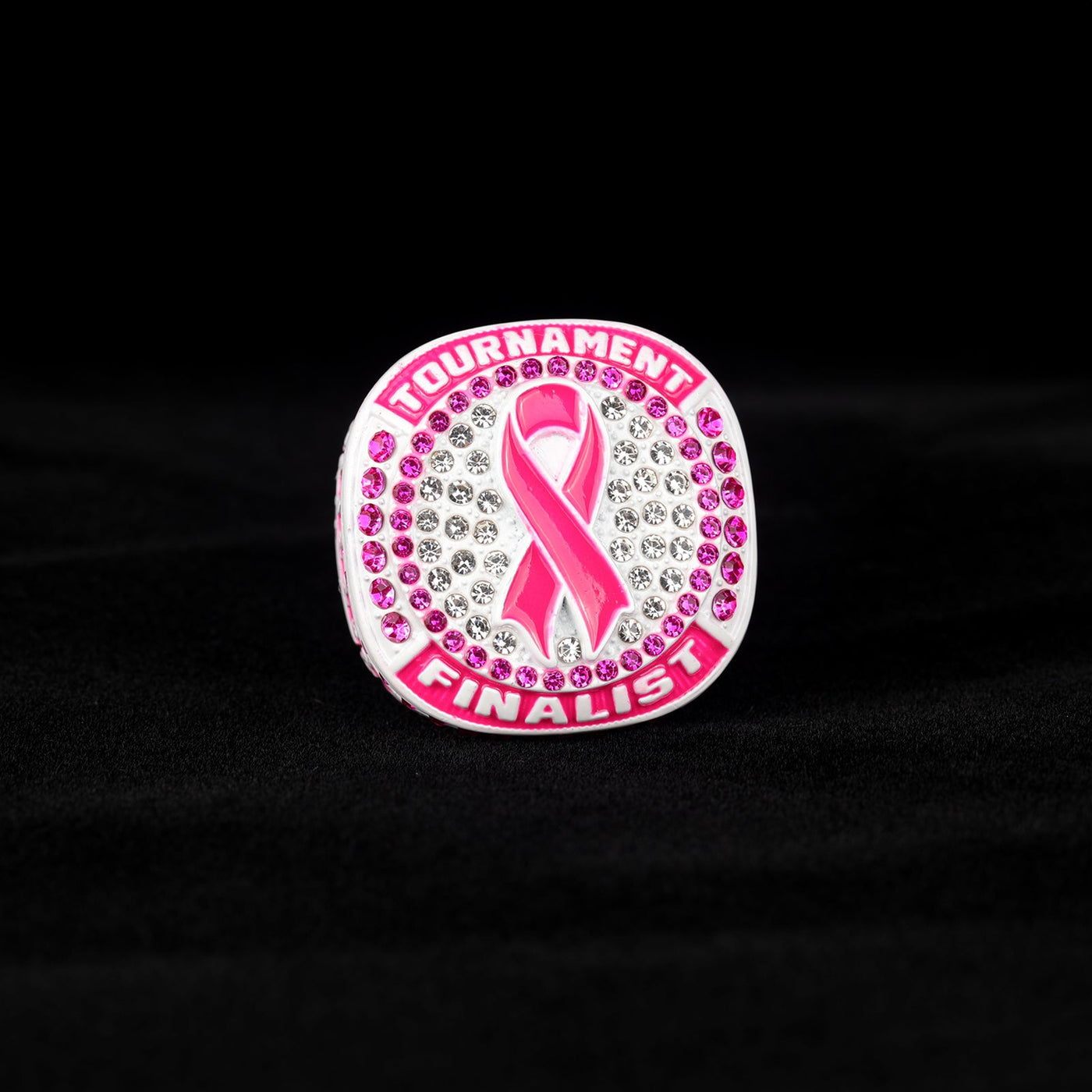 fall season breast cancer ribbon SOFTBALL team awards tournament championship white ring size 9.5 - Topsportsjewelry & awards