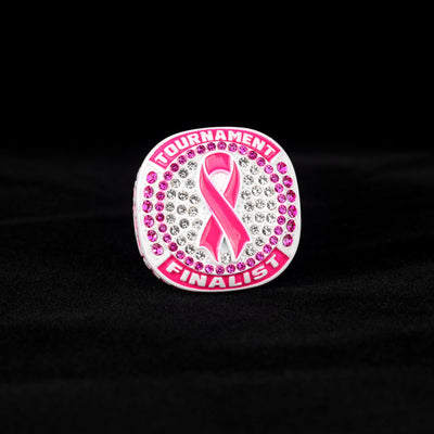fall season breast cancer ribbon SOFTBALL team awards tournament championship white ring size 9.5 - Topsportsjewelry & awards