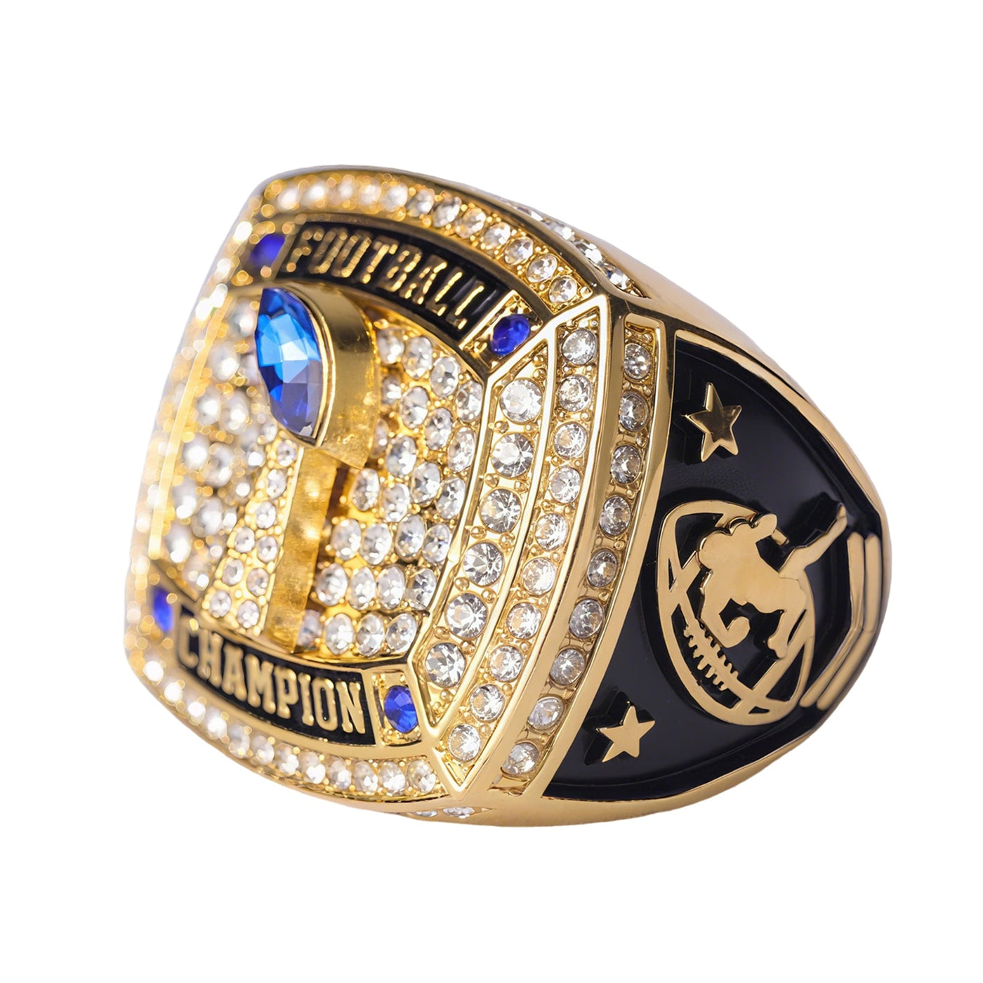 football team awards gold & silver youth football championship trophy rings size 9 - Topsportsjewelry & awards