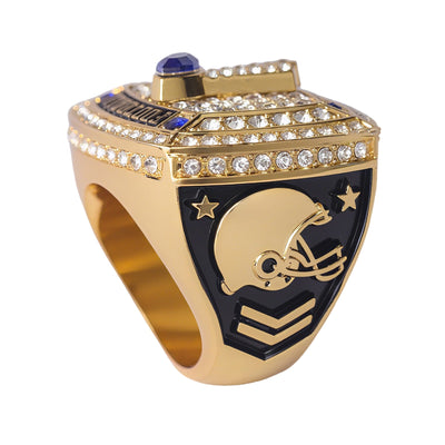 football team awards gold & silver youth football championship trophy rings size 9 - Topsportsjewelry & awards