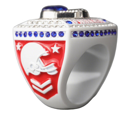 football youth tournament awards white football championship ring size 9 - Topsportsjewelry & awards