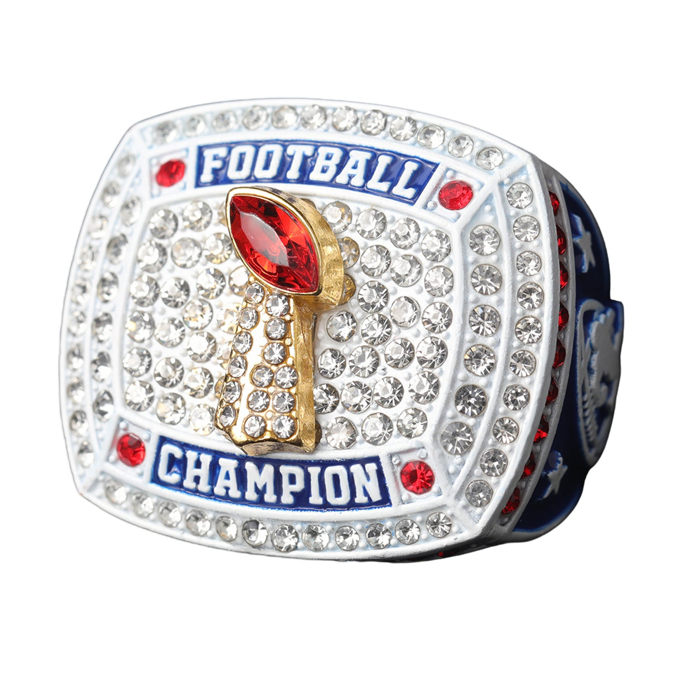 football youth tournament awards white football championship ring size 9 - Topsportsjewelry & awards
