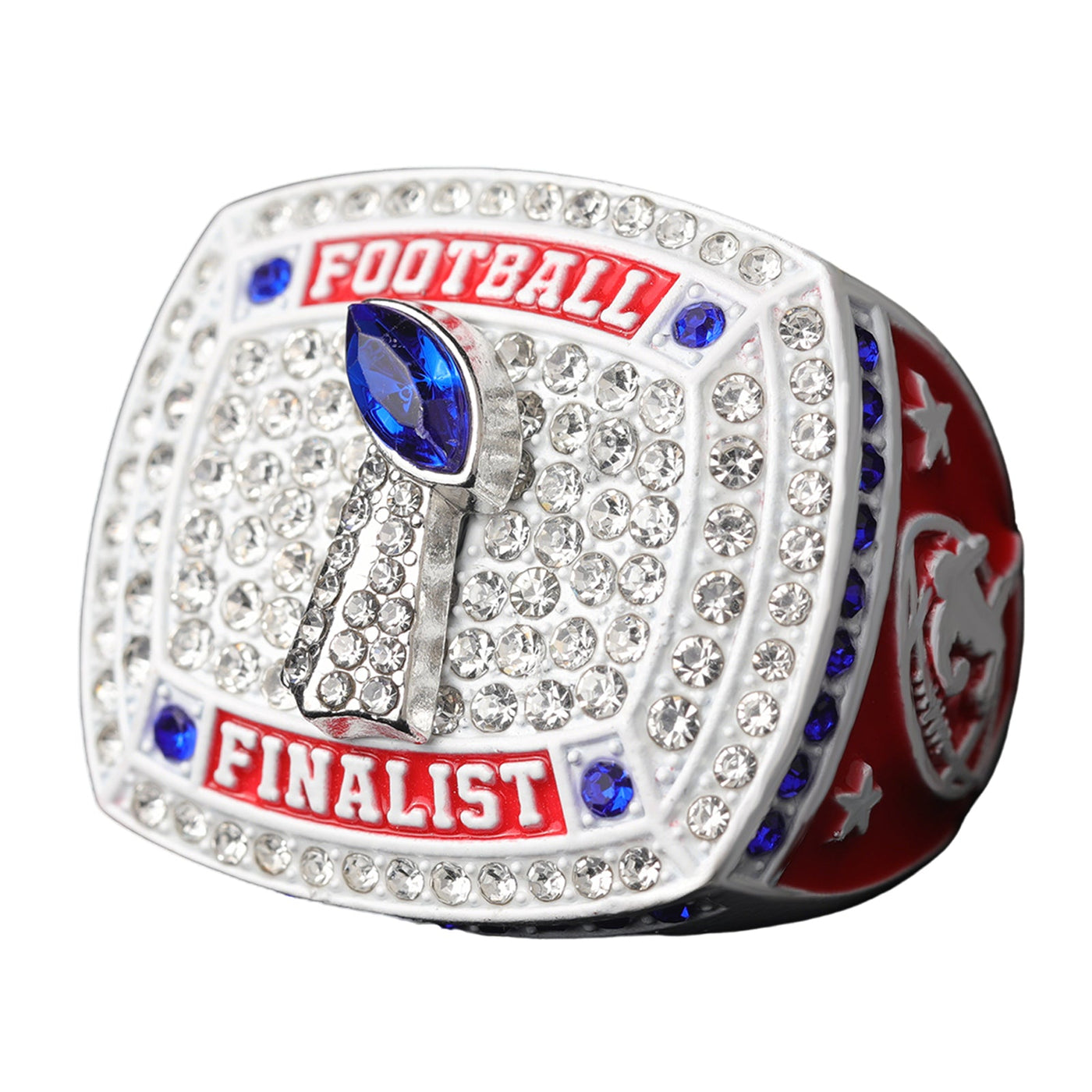 football youth tournament awards white football championship ring size 9 - Topsportsjewelry & awards