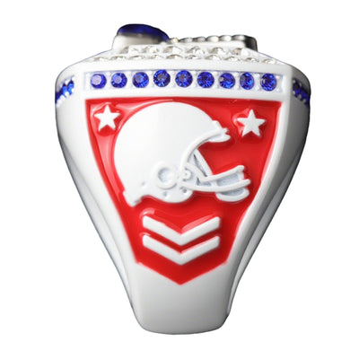 football youth tournament awards white football championship ring size 9 - Topsportsjewelry & awards