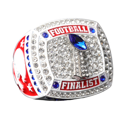 football youth tournament awards white football championship ring size 9 - Topsportsjewelry & awards
