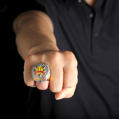 GENERIC softball players awards two - tones gold champions silver bronze finalist ring size 9.5 - Topsportsjewelry & awards