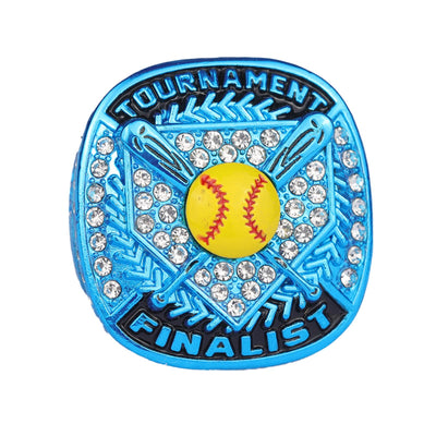 homeplate light blue softball awards tournament championship rings size 9.5 for girls - Topsportsjewelry & awards