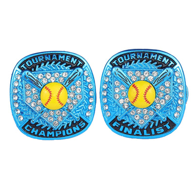 homeplate light blue softball awards tournament championship rings size 9.5 for girls - Topsportsjewelry & awards