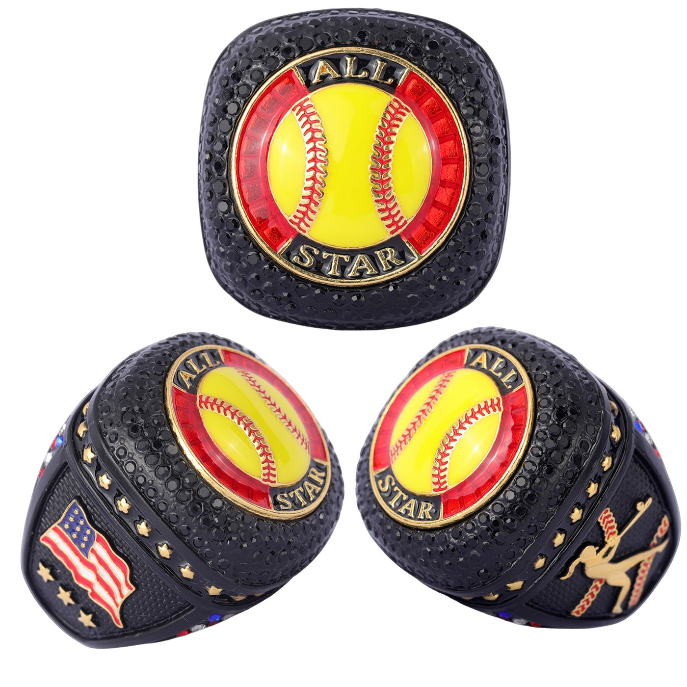 girls softball teams awards ALL STAR championship rings size 9.5 – Top ...